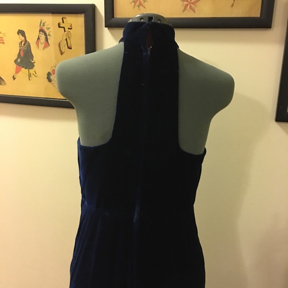 Vintage blue velvet cabaret gown - Picture 3 of 6
